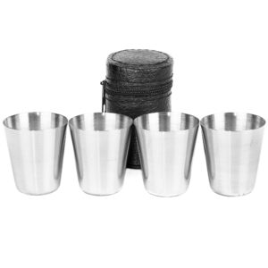 Kieliszki w etui 4 sztuki 30 ml srebrny