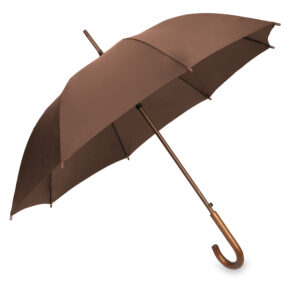 OXFORD Umbrella with wooden handle brown