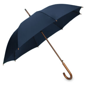 OXFORD Umbrella with wooden handle navy blue