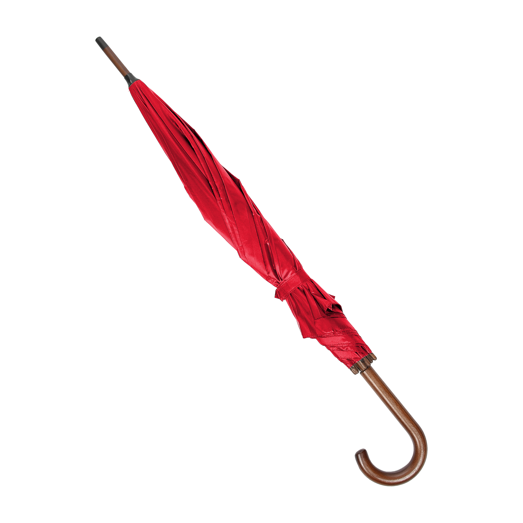 OXFORD Umbrella with wooden handle red - Image 4