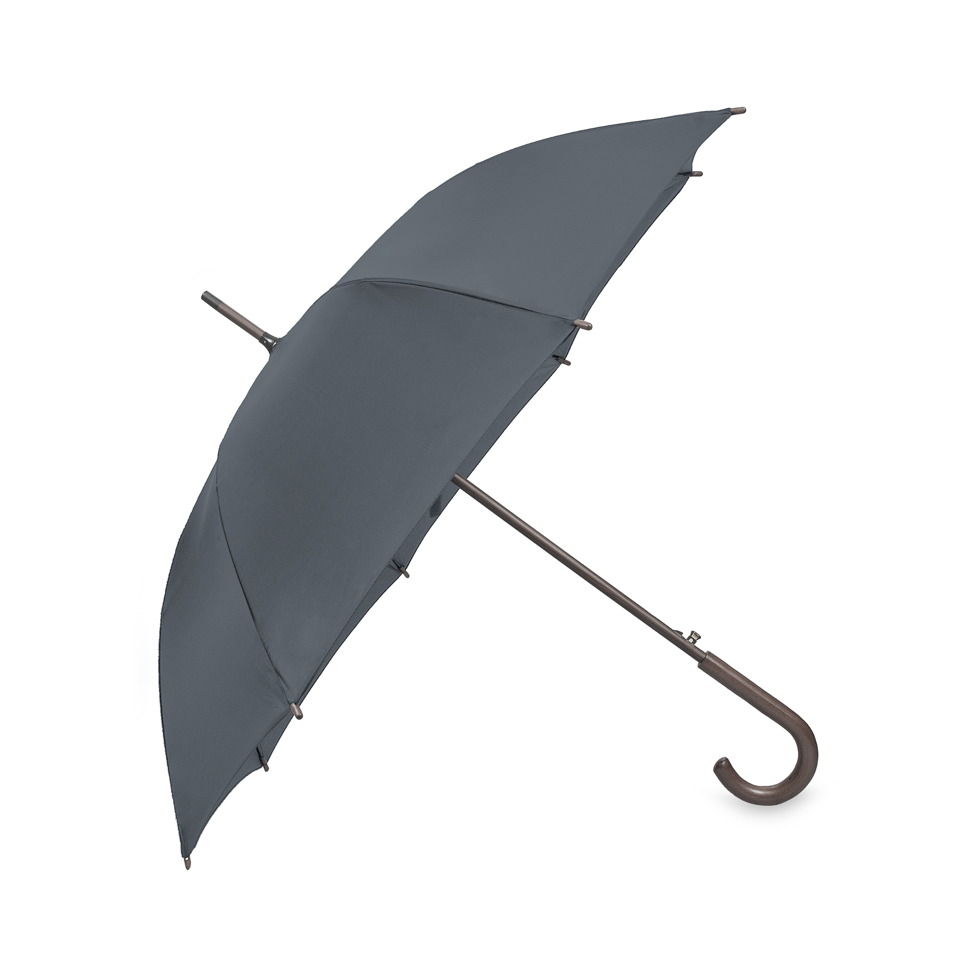 Parasol OXFORD z drewnianą rączką grafitowy - obrazek 2
