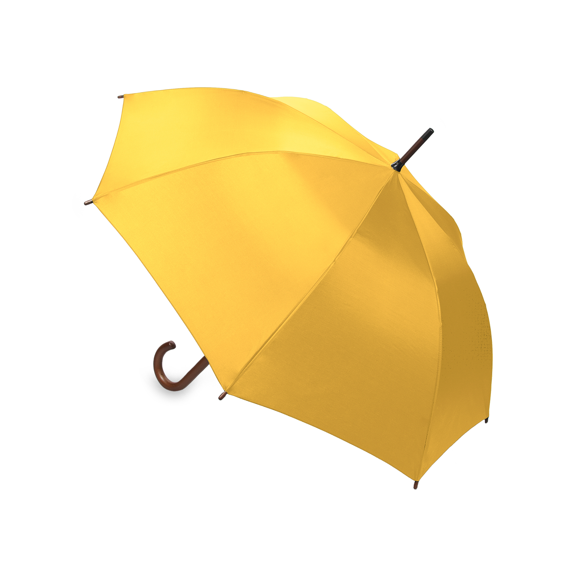 Parasol OXFORD z drewniana rączką żółty - obrazek 3