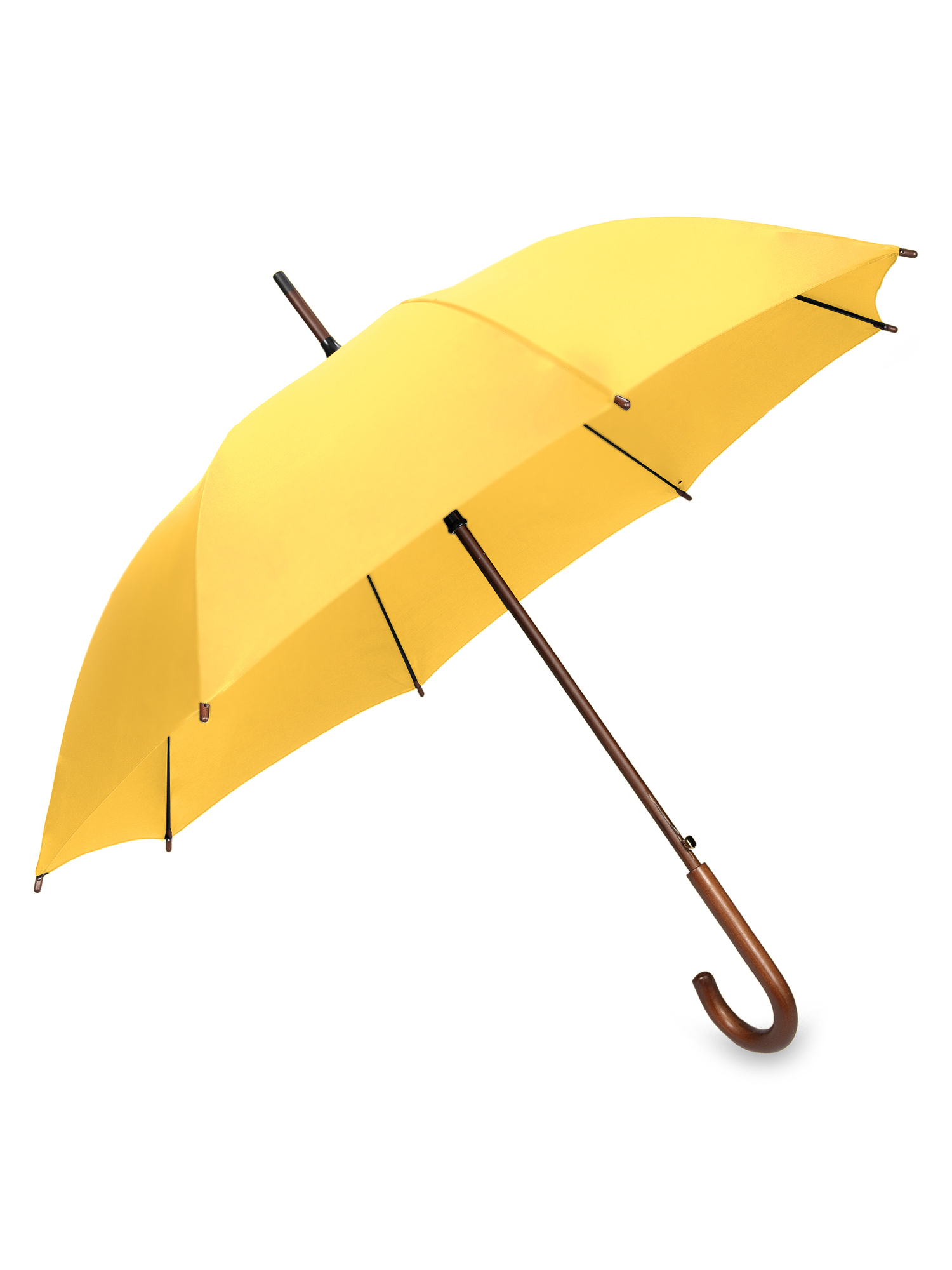 Parasol OXFORD z drewniana rączką żółty