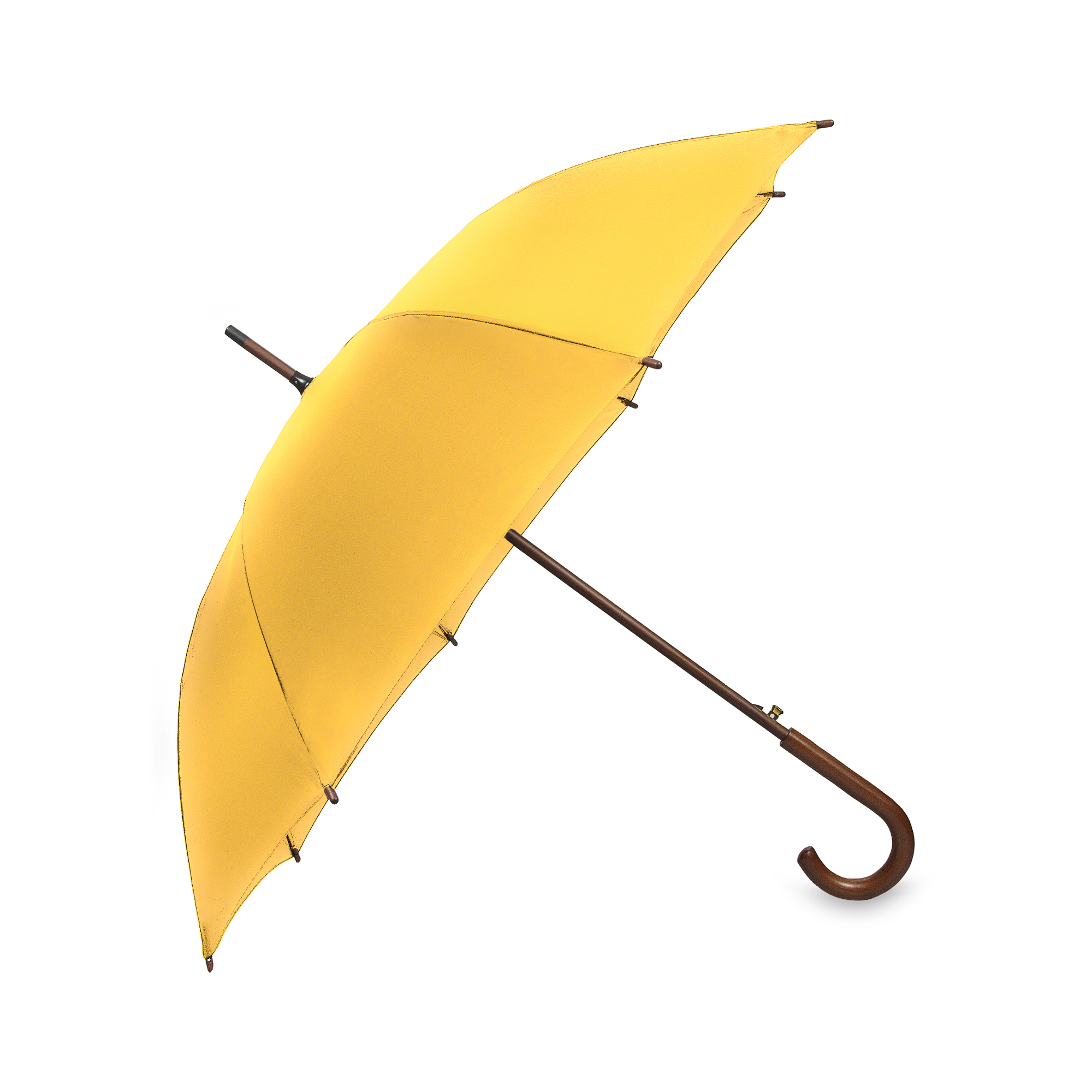 Parasol OXFORD z drewniana rączką żółty - obrazek 2