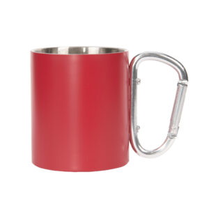 MILANO Mug with carabiner handle 190 ml red