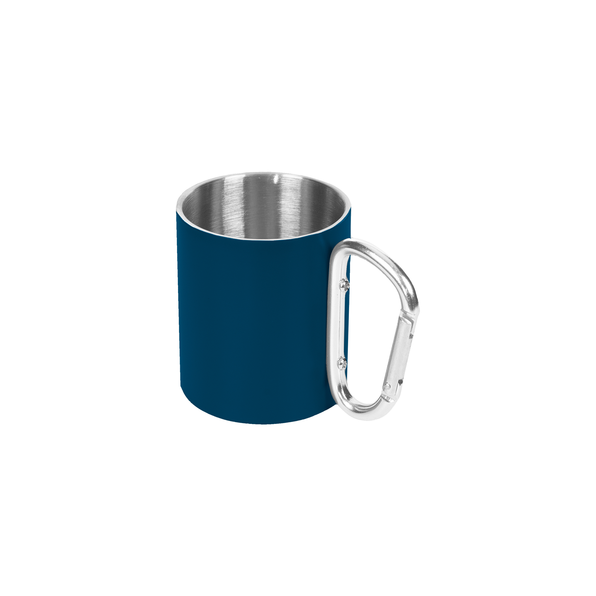 MILANO Mug with carabiner handle 190 ml navy blue - Image 2