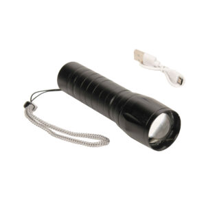 OSAKA latarka w etui z USB czarna