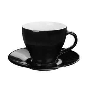 Filiżanka CAPPUCCINO ze spodkiem czarno-biała 200 ml