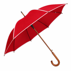 Parasol Oxford czerwony z lamówką